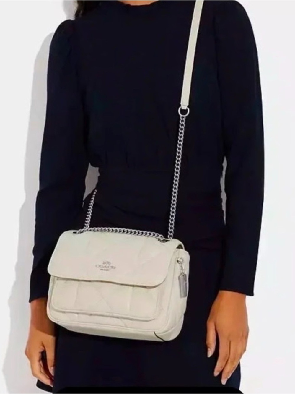 COACH Quilted Klare Crossbody with Silver Chain - Picture 9 of 9